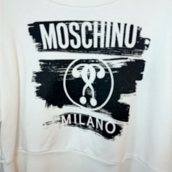 White Moschino Couture Cropped Sweater – Size 10 - Picture 5 of 12